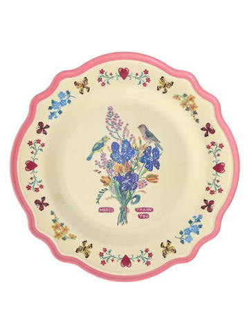 Speiseteller "Nathalie Lété" in Creme/ Rosa - Ø 28 cm