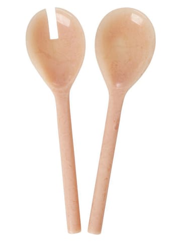 Sztućce sałatkowe w kolorze jasnoróżowym - wys. 27 cm