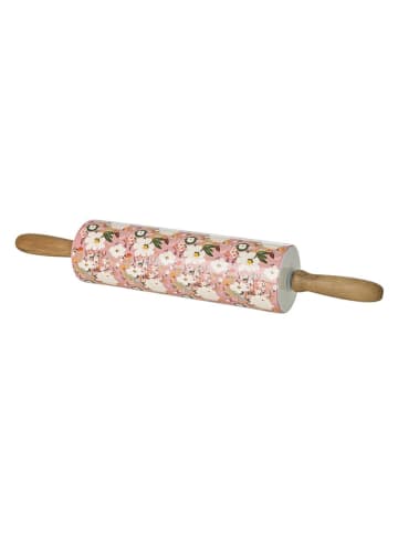 Wałek w kolorze różowo-białym do ciasta - dł. 46,5 cm