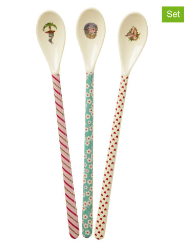 3er-Set: Latte-Löffel in Creme/ Rosa/ Mint - (L)22,5 cm