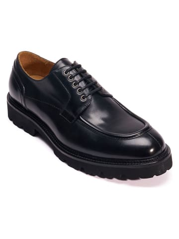 Leren veterschoenen zwart