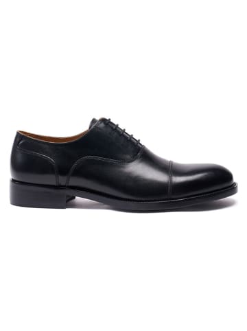 Leren veterschoenen zwart