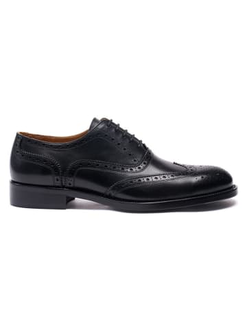 Leren veterschoenen zwart