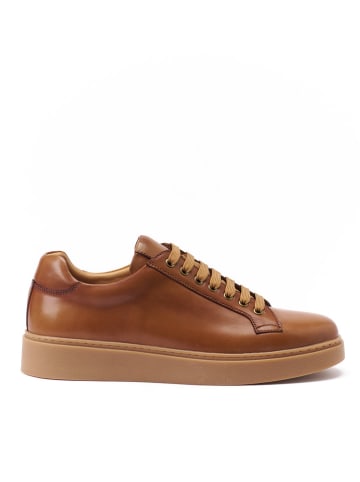 Skórzane sneakersy w kolorze jasnobrązowym