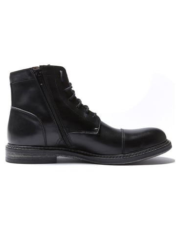 Leder-Ankle-Boots in Schwarz