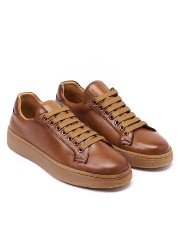 Leren sneakers lichtbruin