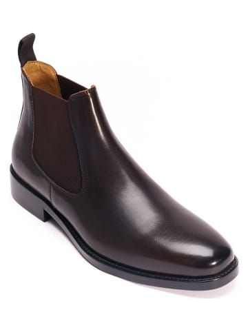 Leder-Chelsea-Boots in Braun