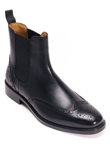 Leder-Chelsea-Boots in Schwarz