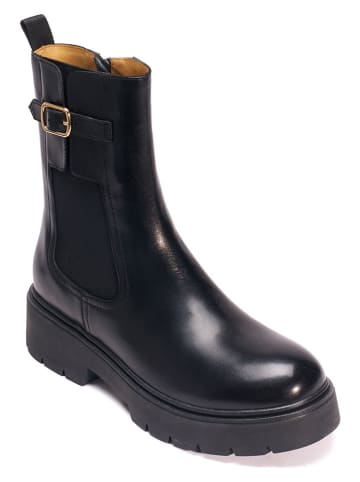 Leder-Chelsea-Boots in Schwarz