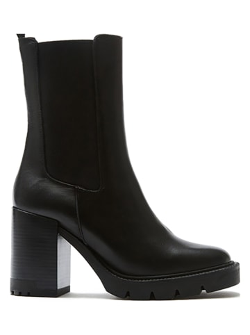 Leder-Stiefeletten in Schwarz