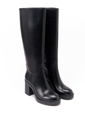 Leder-Stiefel in Schwarz
