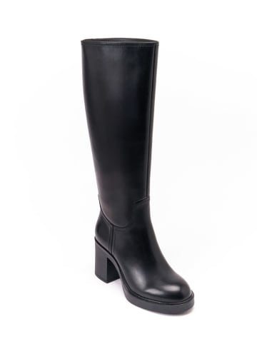Leder-Stiefel in Schwarz