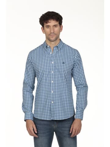 Blouse blauw/wit