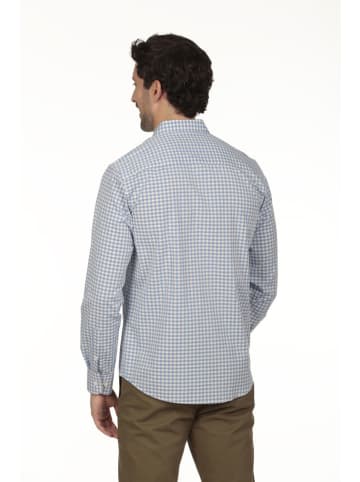 Blouse lichtblauw/wit