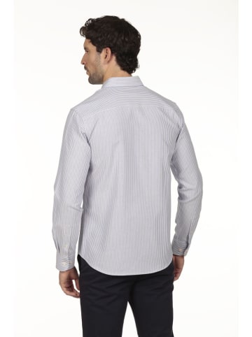 Blouse lichtblauw/wit