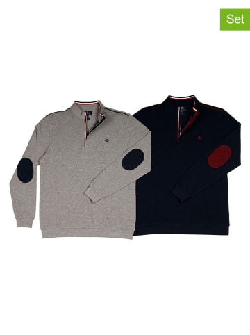 2-delige set: longsleeves grijs/zwart