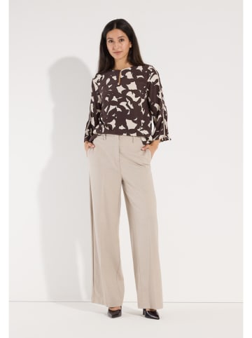 Blouse donkerbruin/crème