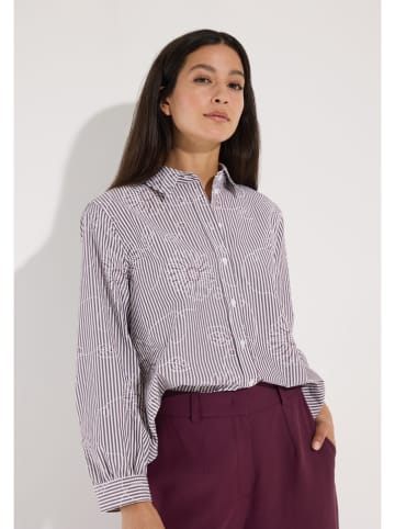 Bluse in Dunkelblau/ Weiß