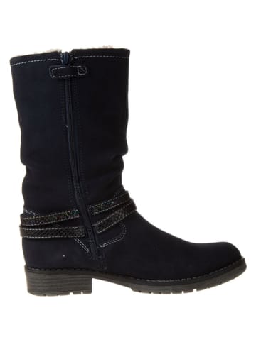 Leder-Stiefel "Lia" in Dunkelblau
