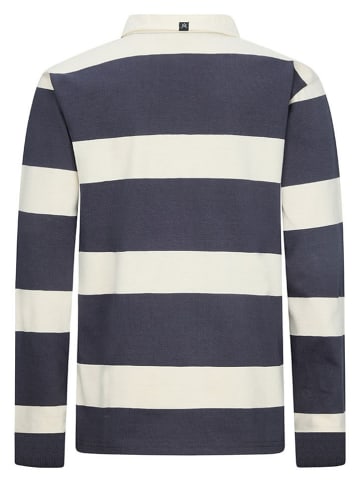 Longsleeve "Duke" in Dunkelblau/ Weiß