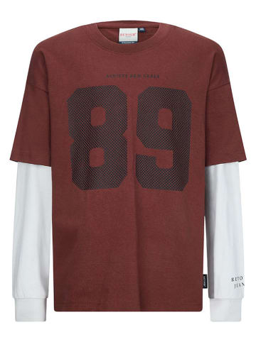 Longsleeve "Guido" in Rot/ Grau