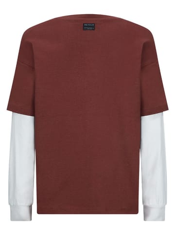 Longsleeve "Guido" in Rot/ Grau