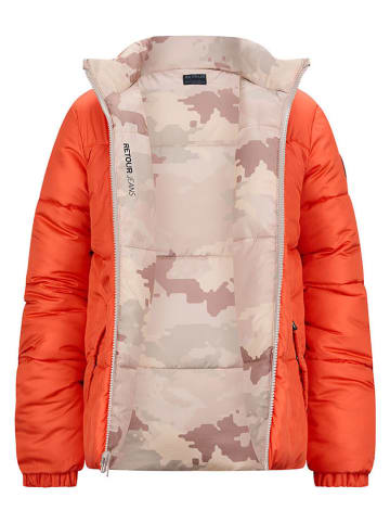Steppjacke "Carsten" in Rot/ Beige
