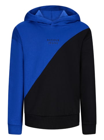 Hoodie "Novan" in Blau/ Schwarz