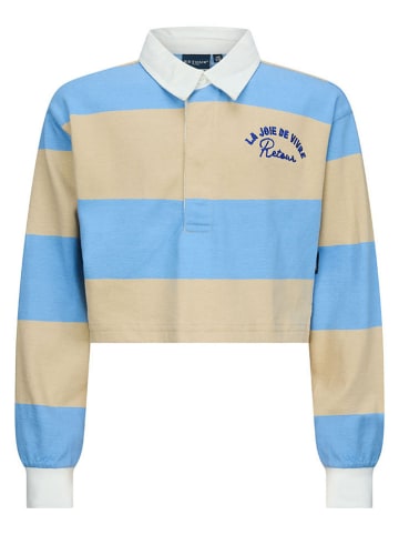 Poloshirt "Hinde" lichtblauw/beige
