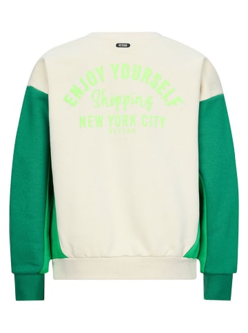 Sweatshirt "Kikki" in Creme/ Grün