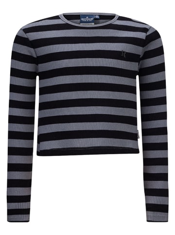 Longsleeve "Omara" in Schwarz/ Grau