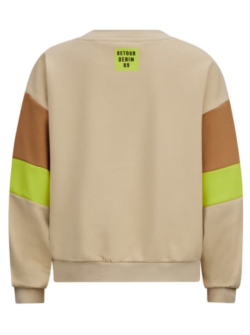 Sweatshirt "Brascha" beige/groen/lichtbruin
