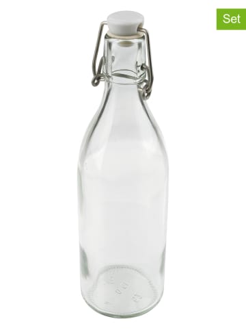 6er-Set: Bügelverschlussflaschen in Transparent - 520 ml