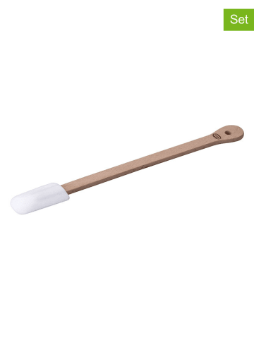 2er-Set: Teigschaber "Fair" in Hellbraun/ Weiß - (H)25 cm