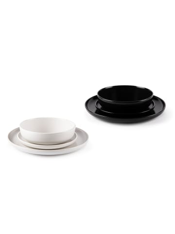 12-delig tafelservies "Nordic" zwart/wit