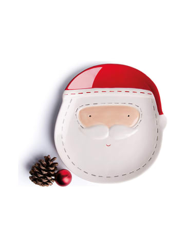 Servierteller "Xmas Country Style" in Weiß/ Rot - (L)20,8 x (B)19,6 cm