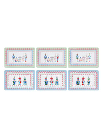6er-Set: Tischsets "Xmas Sweet Pastels" in Hellblau/ Grün - (L)43,5 x (B)29 cm