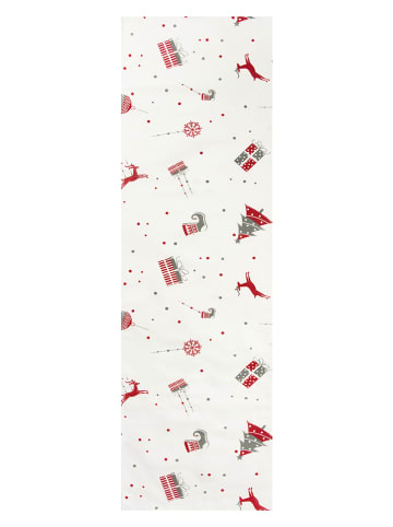 Bieżnik "Christmas" w kolorze biało-czerwonym - 140 x 40 cm