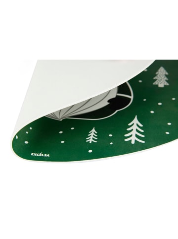 2er-Set: Tischsets "Green Winter" in Grün/ Weiß - Ø 38 cm