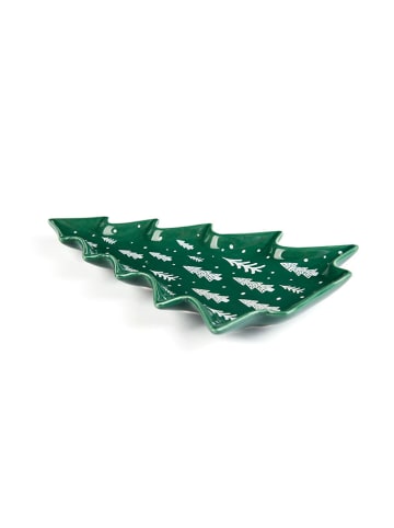 Servierplatte "Green Winter" in Grün - (L)25 x (B)16,8 cm