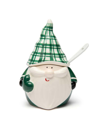 Suikerpot "Wonderful Ginger" groen/wit - (H)13,6 cm