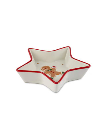 Serveerschaal "Wonderful Ginder" wit/rood - (L)17,5 x (B)17,5 cm