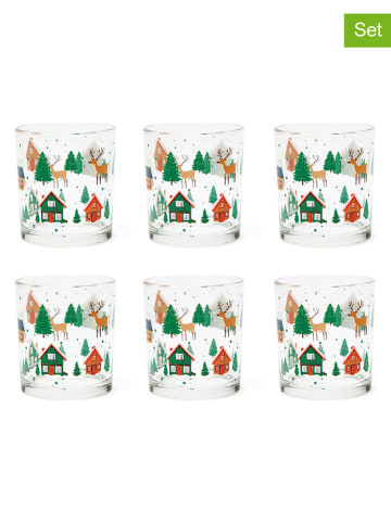 6er-Set: Gläser "Chalet" in Transparent/ Grün - 250 ml
