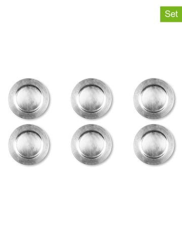 6er-Set: Servierteller in Silber - Ø 33 cm