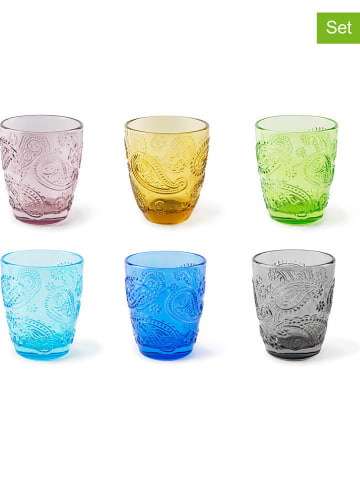 6-delige set: glazen "Cachemire" meerkleurig - 300 ml