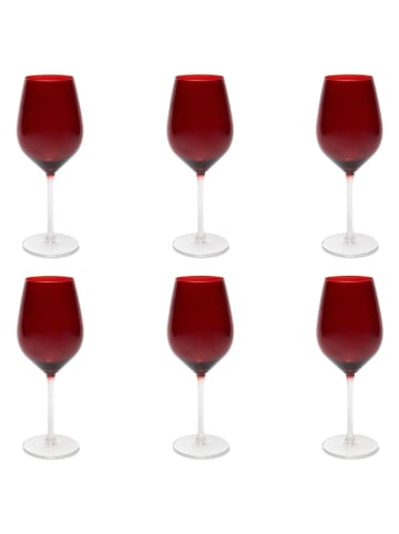 6er-Set: Weingläser in Rot - 500 ml
