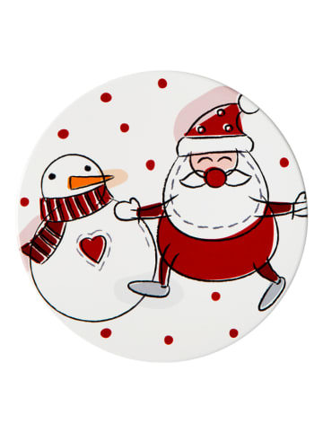 Podstawka "Snowman" w kolorze biało-czerwonym pod garnek - Ø 16 cm