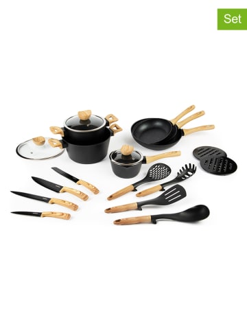 19tlg. Kochgeschirr-Set "Black Wood"