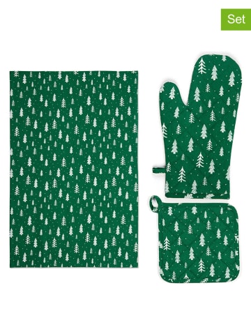 3-częściowy zestaw "Green Winter" w kolorze zielonym