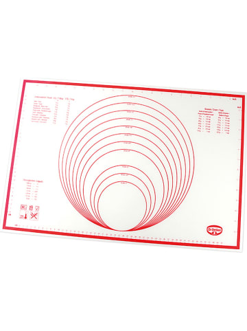 Silikon-Backmatte "Flexxible Love" in Weiß/ Rot - (L)60 x (B)40 cm